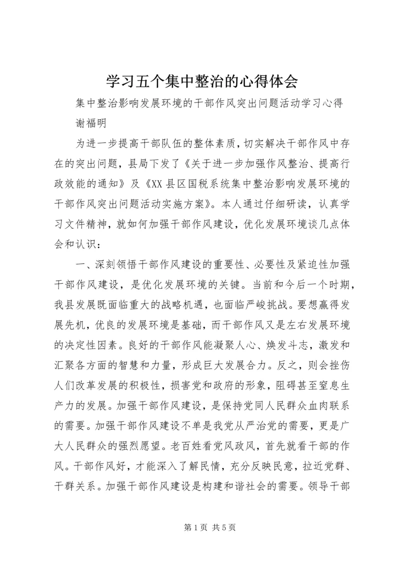 学习五个集中整治的心得体会 (3).docx