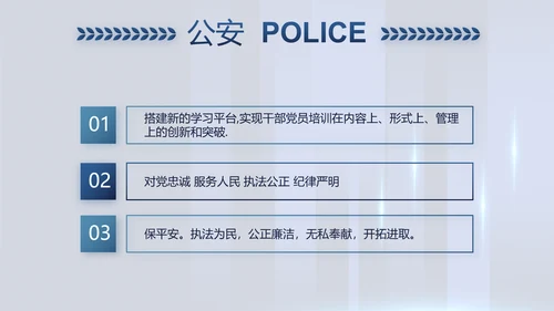 蓝色公安警察派出所年年终总结演讲PPT