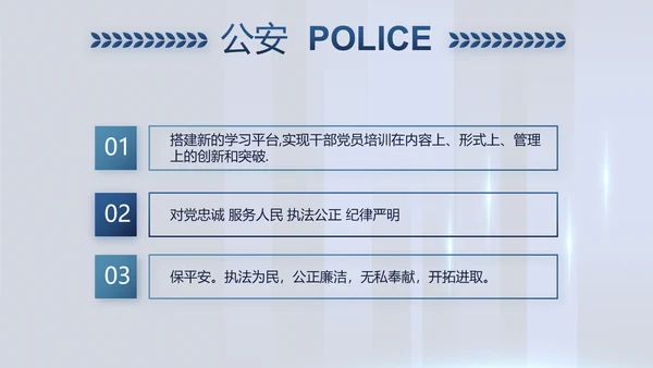 蓝色公安警察派出所年年终总结演讲PPT