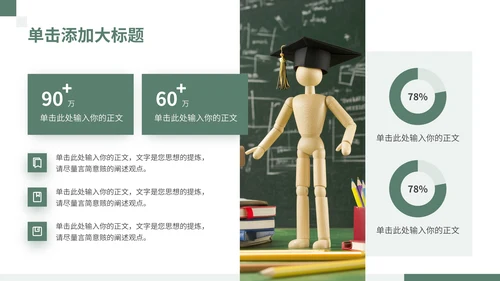 绿色简约学术风学术报告通用PPT模板