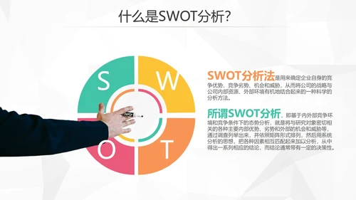 创意简约风企业SWTO分析介绍培训PPT模板