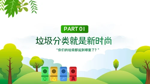 垃圾分类互创文明新风绿色家园PPT模板