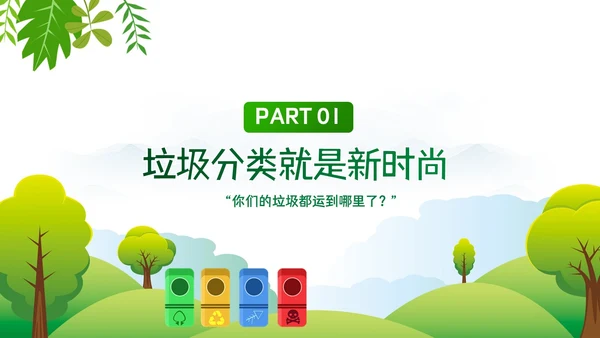垃圾分类互创文明新风绿色家园PPT模板