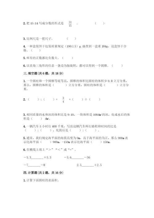 人教版六年级下册数学期末测试卷-精品(名师推荐).docx