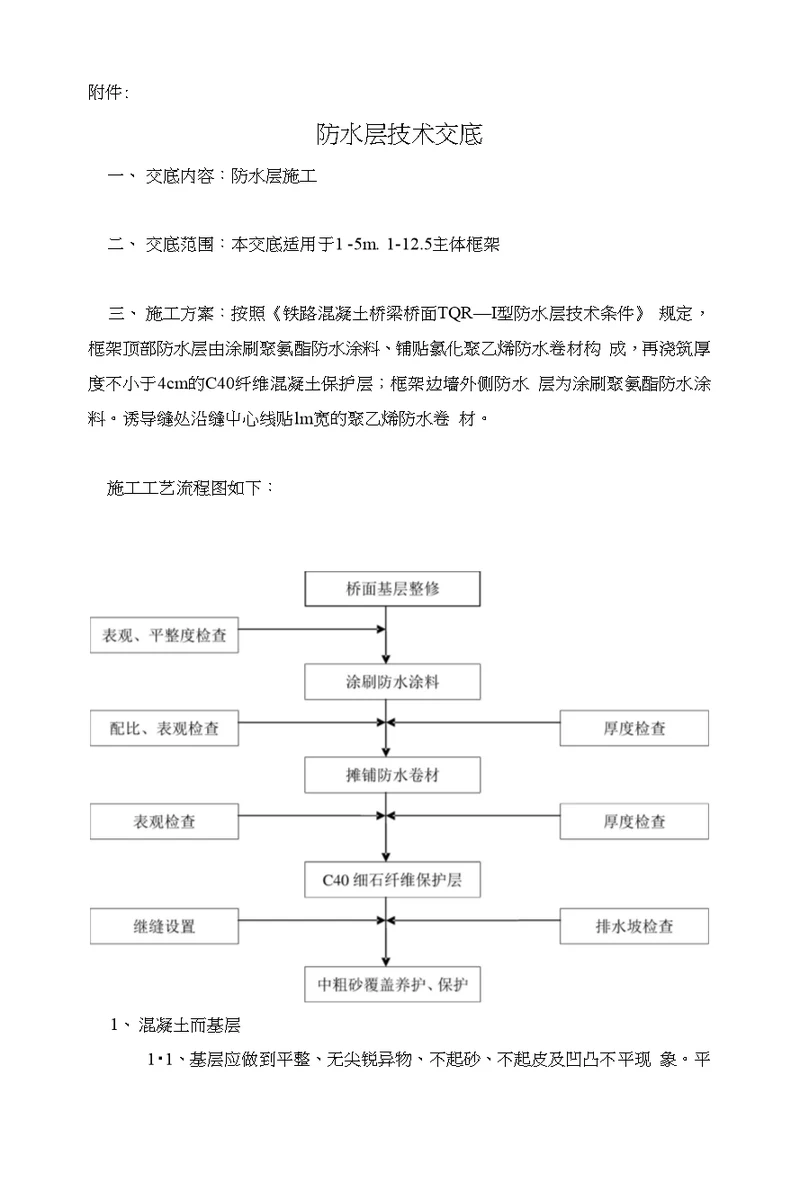 防水层技术交底