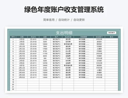 绿色年度账户收支管理系统