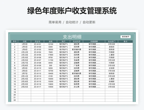 绿色年度账户收支管理系统