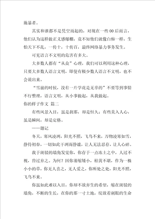 你的样子作文