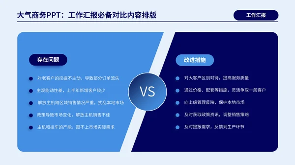 蓝色商务风对比页PPT版式合集