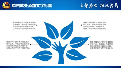 蓝色公安局警察交警队特警派出所民警PPT
