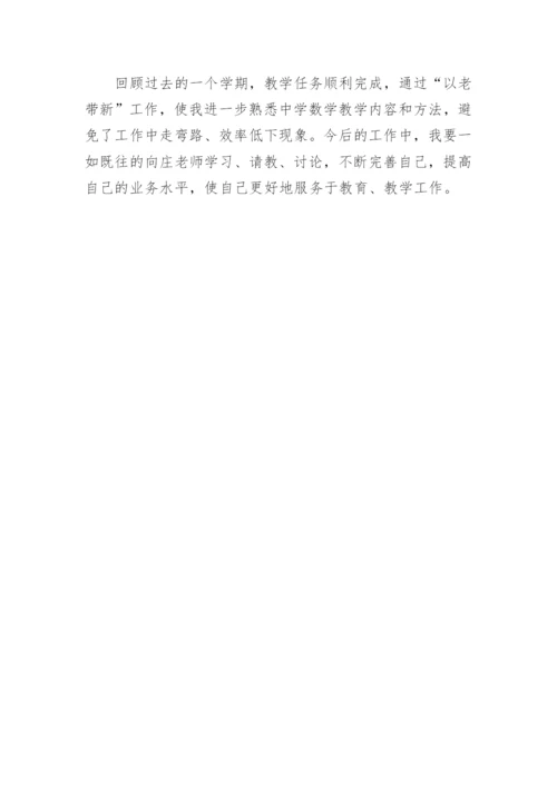 老带新指导教师工作总结.docx