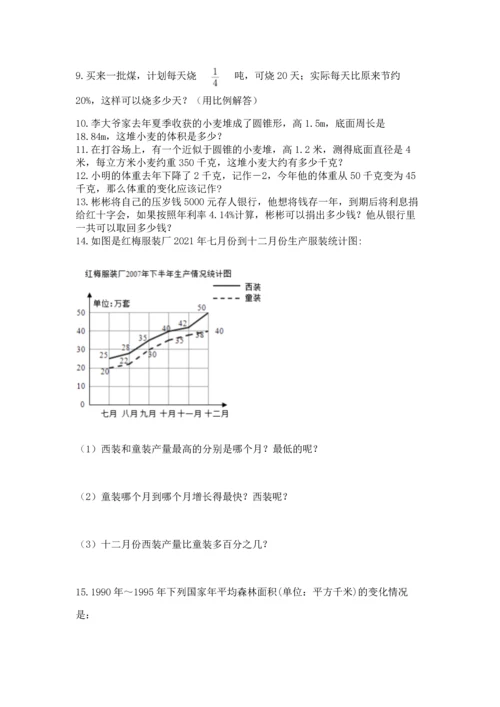 六年级小升初数学应用题50道带答案（研优卷）.docx