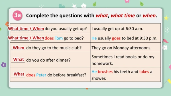 Unit 6 A Day in the Life Section A Grammar 语法课课件-人