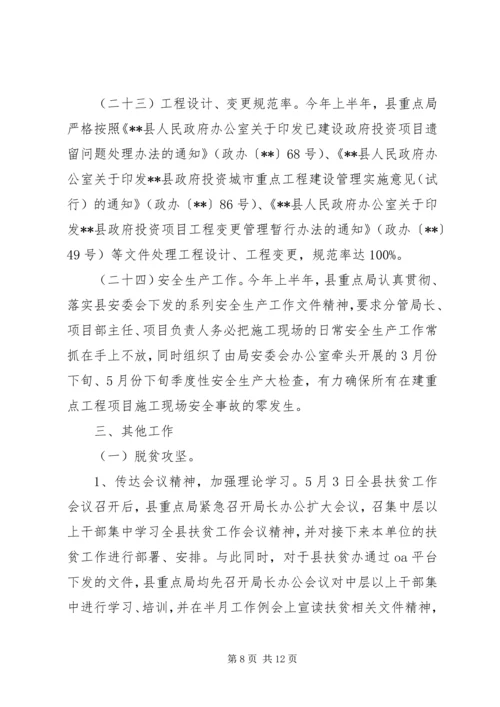 县重点工作完成情况的自查报告.docx