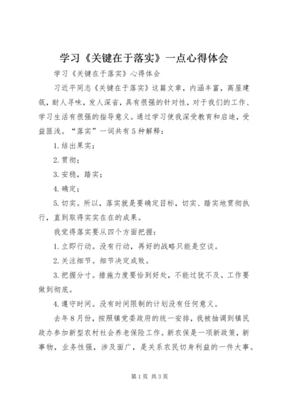 学习《关键在于落实》一点心得体会 (5).docx