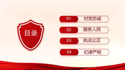 红色大气公安警察派出所演讲动态PPT