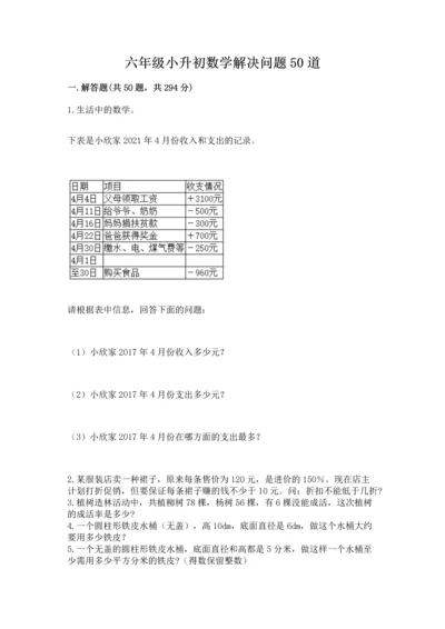 六年级小升初数学解决问题50道带答案（b卷）.docx