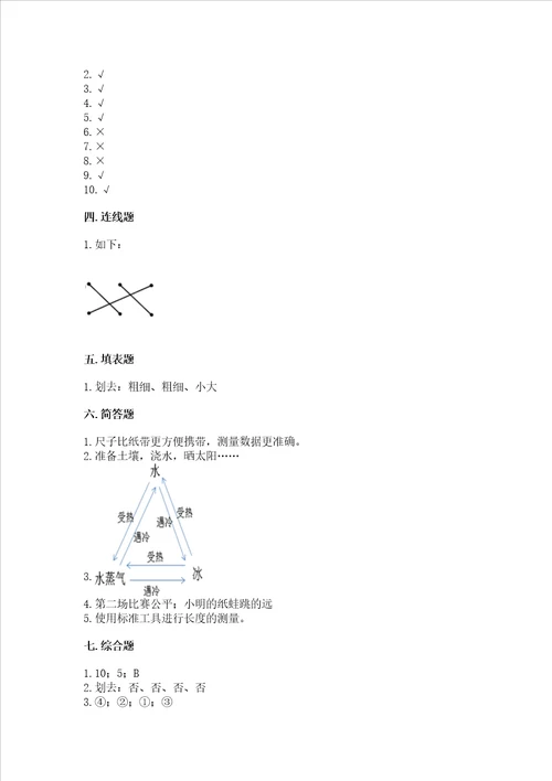 教科版一年级上册科学期末测试卷及答案最新