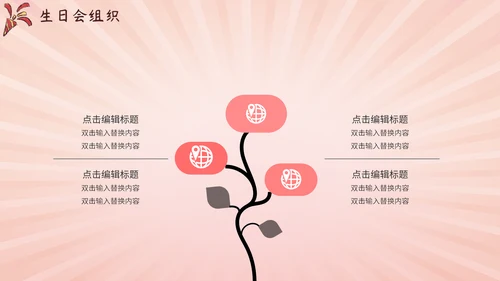 卡通粉色生日会通用PPT模板