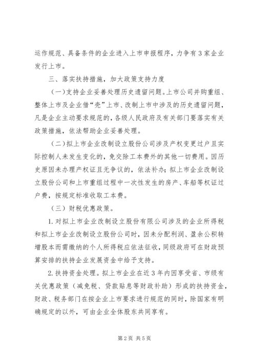 企业发展上市融资工作意见.docx