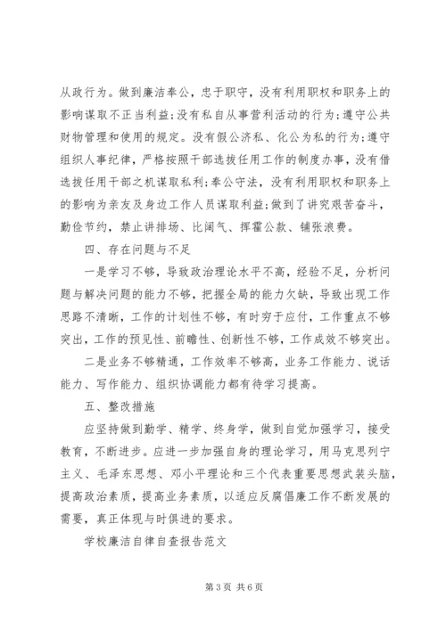 学校廉洁自律自查报告.docx