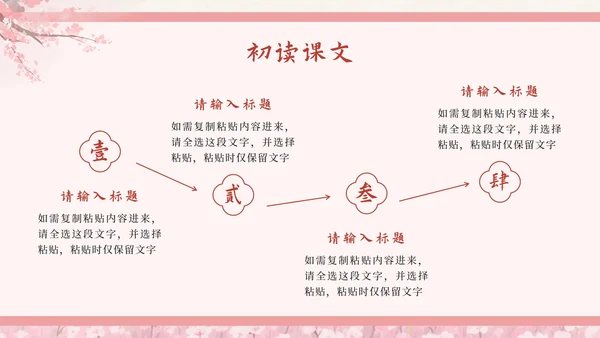 粉色中国风《氓》课件PPT模板