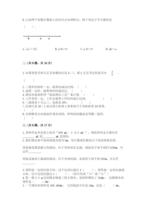 西师大版数学小升初模拟试卷附参考答案（模拟题）.docx