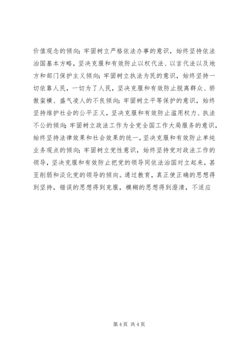 全省政法系统开展社会主义法治理念教育实施意见 (4).docx