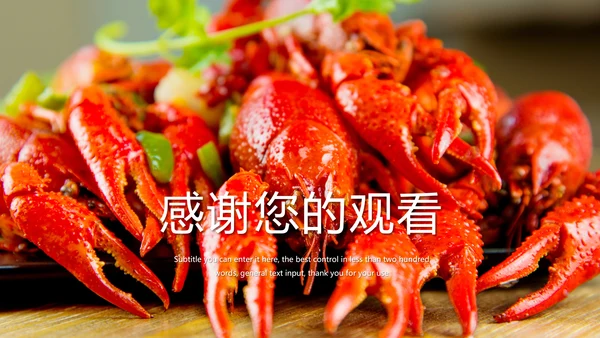 餐饮特色美食美味麻辣小龙虾PPT动态模板
