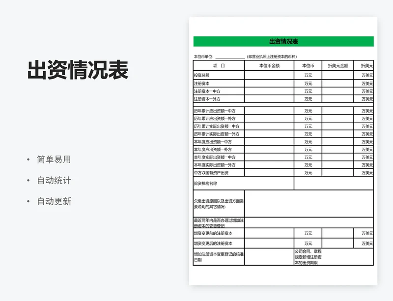 出资情况表