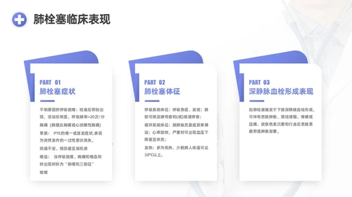 蓝紫渐变商务实拍风肺栓塞护理查房医疗培训PPT模板