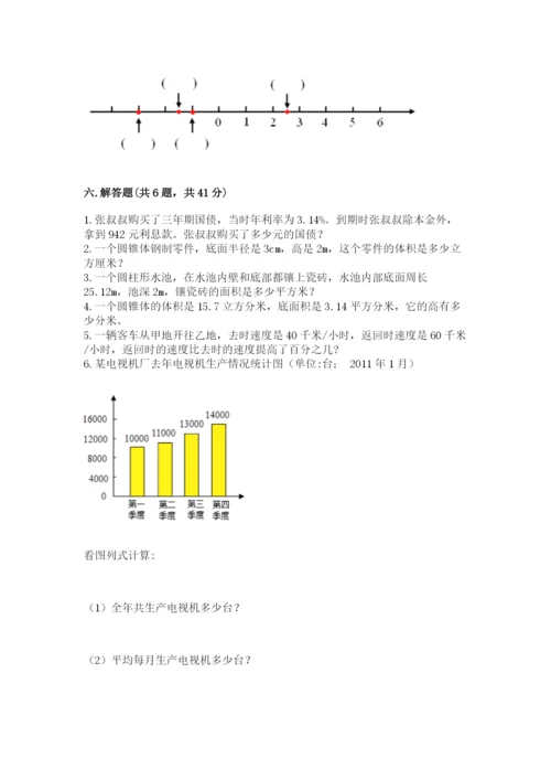 冀教版小学六年级下册数学期末综合素养测试卷及答案（夺冠）.docx