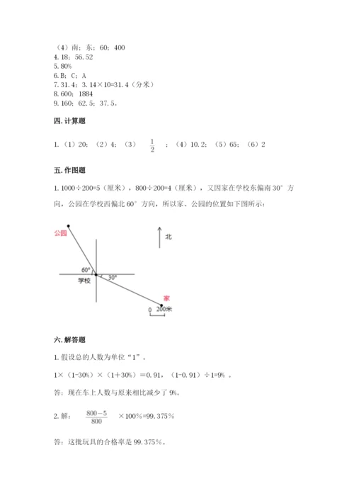 小学数学六年级上册期末考试试卷（考点提分）.docx