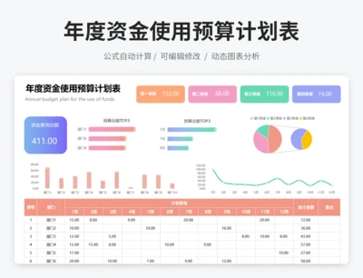 年度资金使用预算计划表