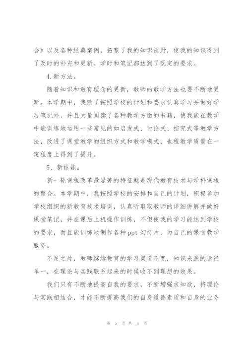 教师继续教育培训学习总结.docx