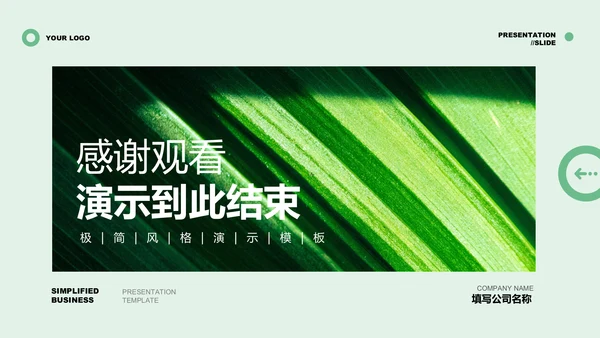 绿色极简品牌介绍通用PPT演示模板