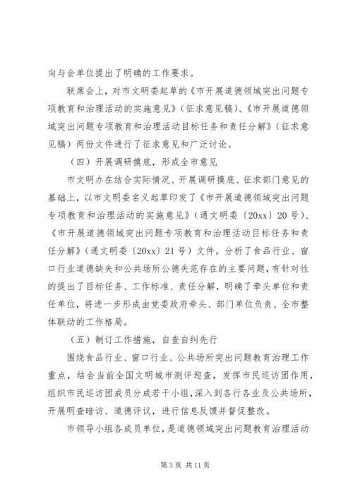 市道德领域突出问题治理情况汇报.docx