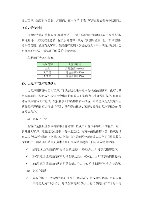 顺丰快递销售考核方案6页