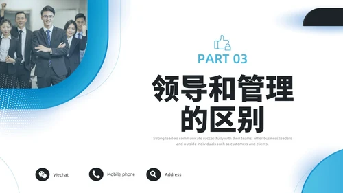 蓝色水彩简约商务可复制的领导力企业培训PPT团队