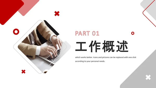 简约红色商务年终工作总结工作汇报述职报告ppt