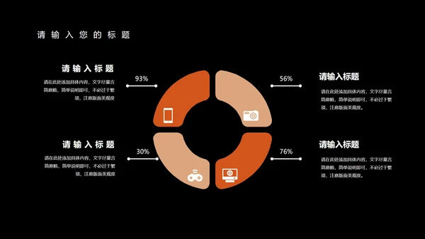 黑色简约风欧美商务总结汇报PPT模板