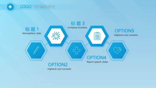 蓝色大气医疗医学年终工作总结PPT