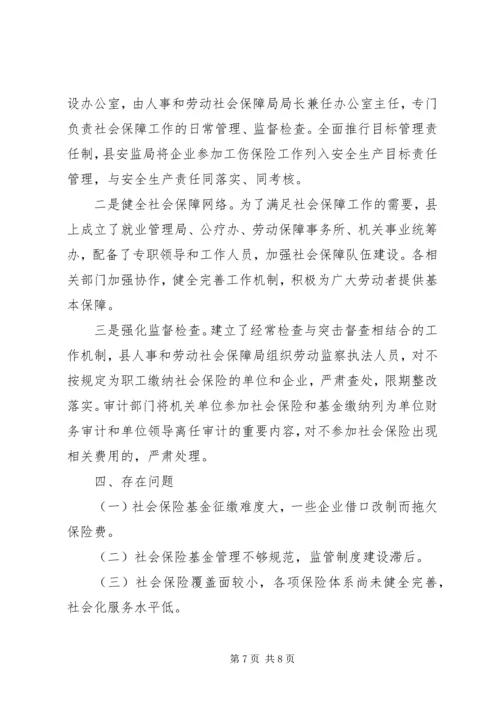 县政府社保基金自查情况报告.docx