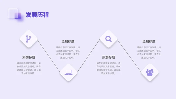 紫色毛玻璃微立体弥散风公司介绍企业宣传PPT模板