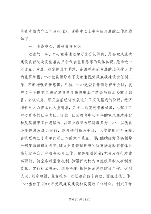 社区党风廉政建设自查报告范文.docx