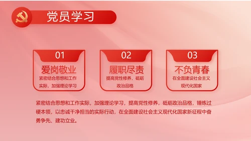 红色党建政府工作总结汇报PPT党课