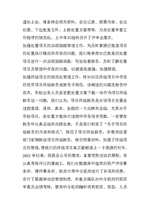 处置办20XX年工作总结范文1