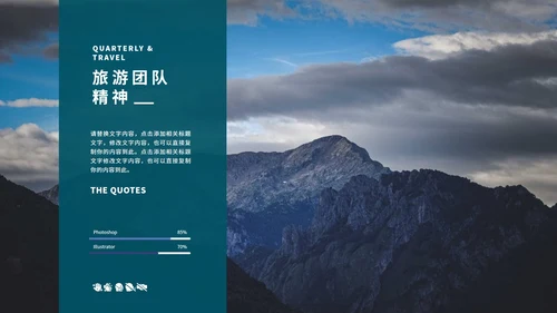 蓝色画册风旅行记录PPT模板