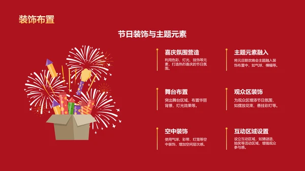 红色插画元旦联欢晚会活动PPT模板