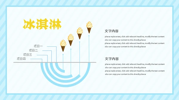 冰淇淋夏天的味道通用PPT模板